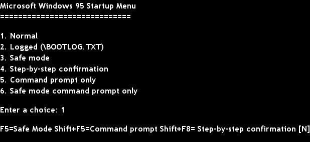 IMAGE( http://www.datarecoverytools.co.uk/wp-content/uploads/2009/11/windows-95-safe-mode.jpg )